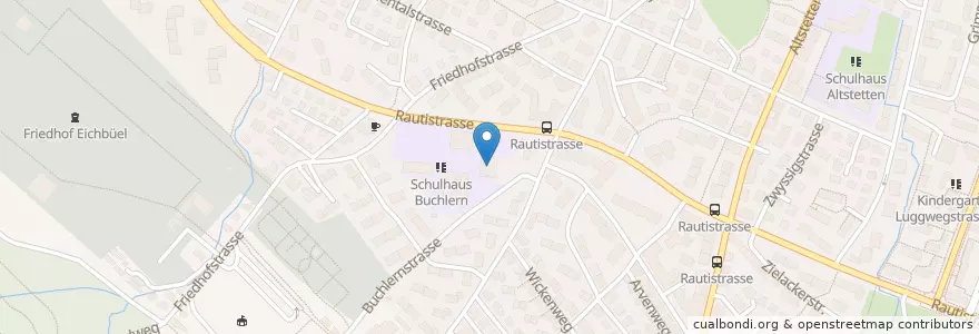 Mapa de ubicacion de Kindergarten Untermoos 2 en Suisse, Zurich, District De Zurich, Zurich.
