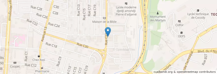Mapa de ubicacion de Complexe socio-éducatif Adjamé 220 logements en ساحل عاج, آبیجان, Adjamé.