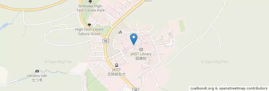 Mapa de ubicacion de JAIST (北陸先端科学技術大学院大学) en 日本, 石川県, 能美市.