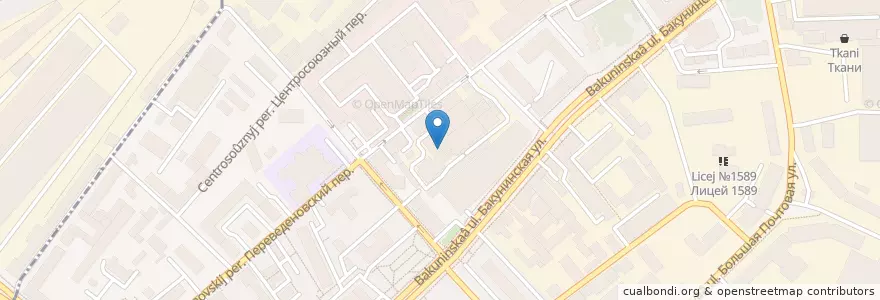 Mapa de ubicacion de Бумажная фабрика en Russland, Föderationskreis Zentralrussland, Moskau, Zentraler Verwaltungsbezirk, Rajon Basmanny.