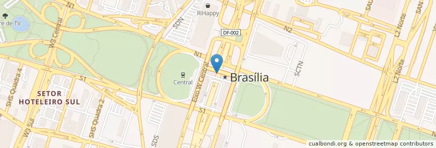 Mapa de ubicacion de Rodoviaria do Plano Piloto en Brasile, Região Integrada De Desenvolvimento Do Distrito Federal E Entorno, Regione Centro-Ovest, Distretto Federale, Região Geográfica Intermediária Do Distrito Federal, Região Geográfica Imediata Do Distrito Federal, Brasilia.