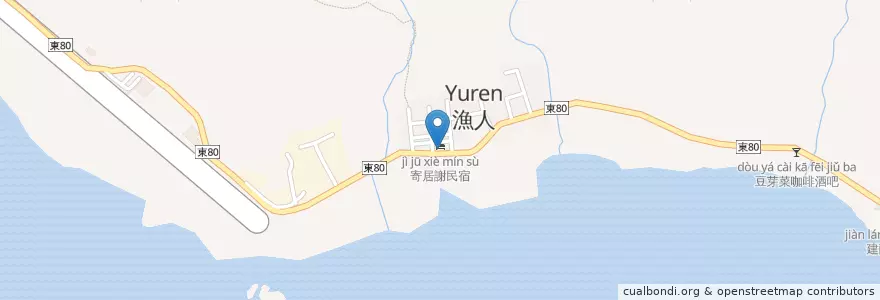 Mapa de ubicacion de 漂流木餐廳 en 臺灣, 臺東縣.