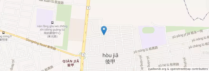 Mapa de ubicacion de 尤家餐館 en 臺灣, 臺南市, 東區.