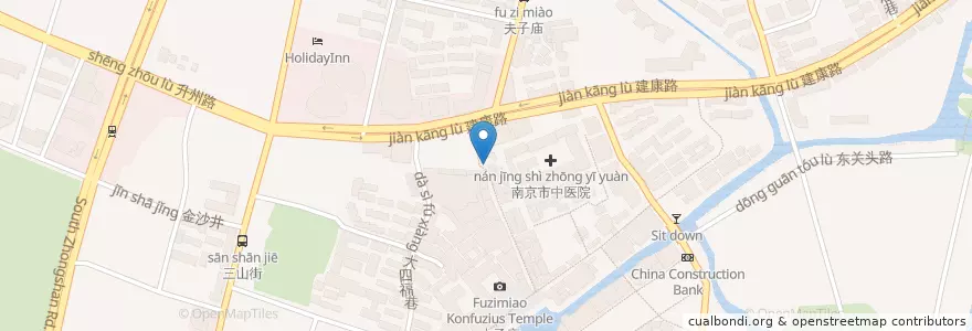 Mapa de ubicacion de KFC en Chine, Jiangsu, Nankin, District De Qinhuai.