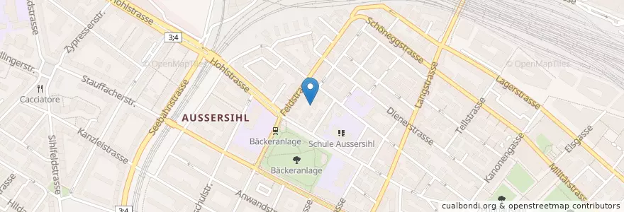 Mapa de ubicacion de Kindergarten Hellmi 1 en スイス, チューリッヒ, Bezirk Zürich, Zürich.