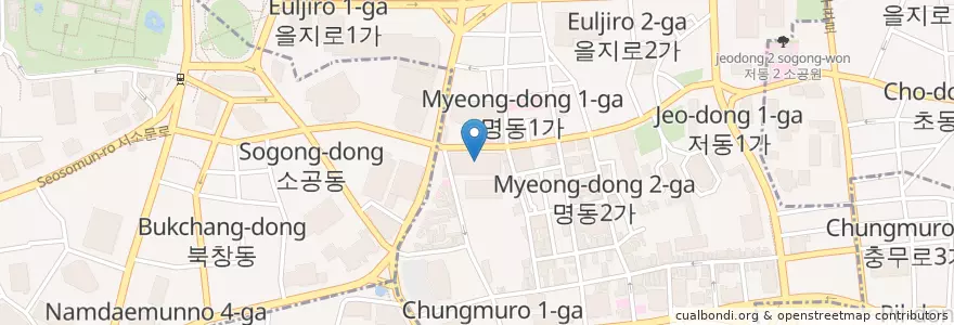 Mapa de ubicacion de Toilet in Noon Square en South Korea, Seoul, Myeong-Dong.