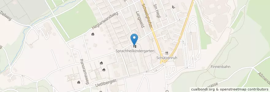 Mapa de ubicacion de Kindergarten Frauentalweg 1–2 en 瑞士, 蘇黎世, Bezirk Zürich, Zürich.
