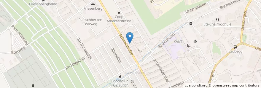 Mapa de ubicacion de Kindergarten Schweighof 180 en Suisse, Zurich, District De Zurich, Zurich.