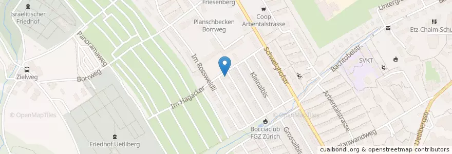 Mapa de ubicacion de Mittag-/Abendhort Kleinalbis 1 en Switzerland, Zurich, District Zurich, Zurich.