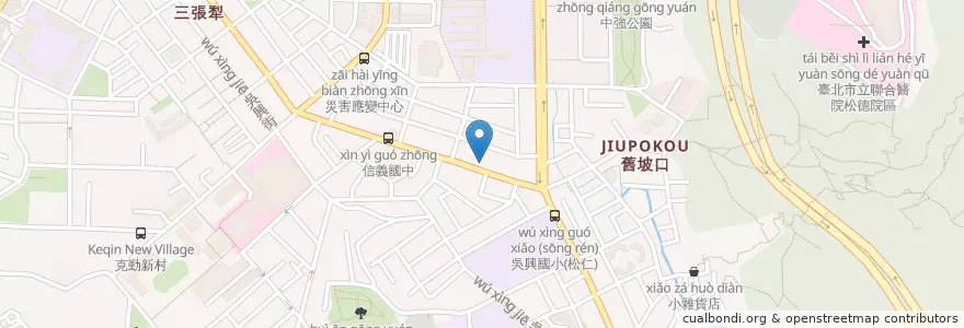 Mapa de ubicacion de 寶島鐵板燒 en 台湾, 新北市, 台北市, 信義区.