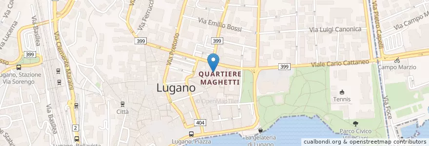 Mapa de ubicacion de Touch en Zwitserland, Ticino, Distretto Di Lugano, Lugano, Circolo Di Lugano Ovest.