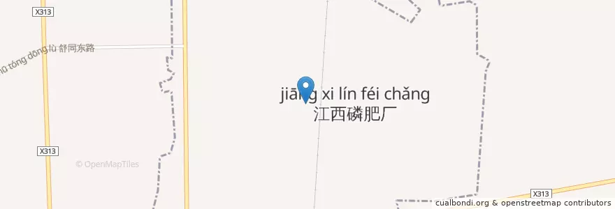 Mapa de ubicacion de 江西磷肥厂 en 中国, 江西省, 抚州市, 东乡区, 孝岗镇, 江西磷肥厂.