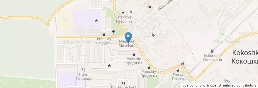 Mapa de ubicacion de Шахрезада en Rusland, Centraal Federaal District, Moskou, Новомосковский Административный Округ, Поселение Кокошкино.