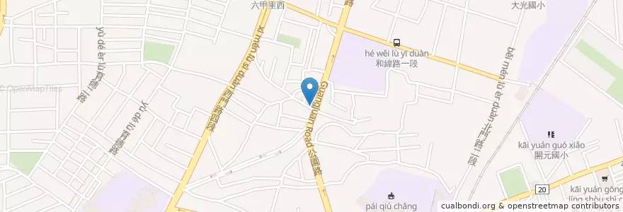 Mapa de ubicacion de 蔡家蚵嗲 en 臺灣, 臺南市, 北區.