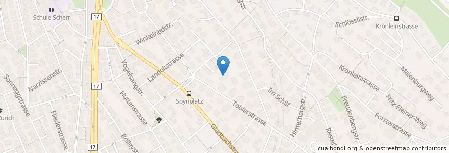Mapa de ubicacion de Kindertgarten Hadlaub en Switzerland, Zurich, District Zurich, Zurich.