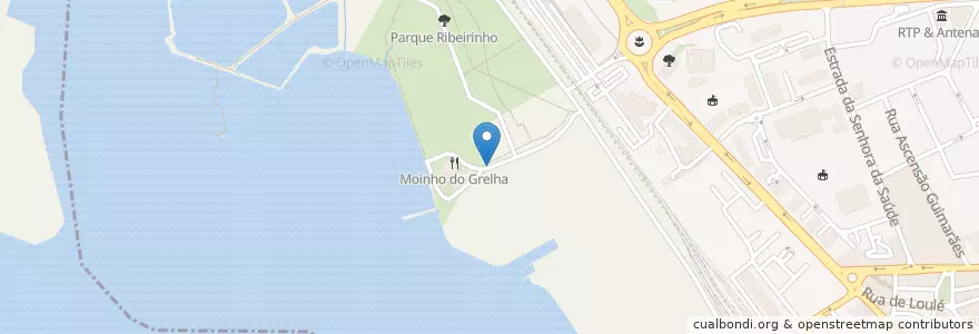 Mapa de ubicacion de Peixe Assado Moinhos do Grelha en Portogallo, Algarve, Algarve, Faro, Faro, Montenegro.