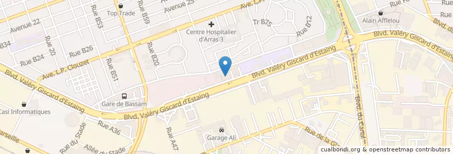 Mapa de ubicacion de Centre de Bureautique de Communication et de Gestion de Treichville en Costa D'Avorio, Abidjan, Treichville.