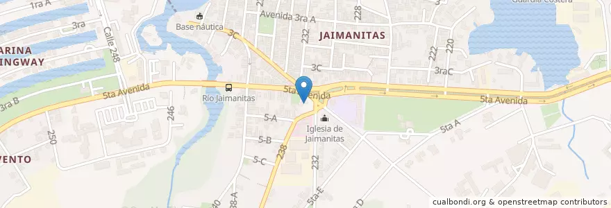 Mapa de ubicacion de biblioteca de jaimanitas en Cuba, La Habana, Playa.
