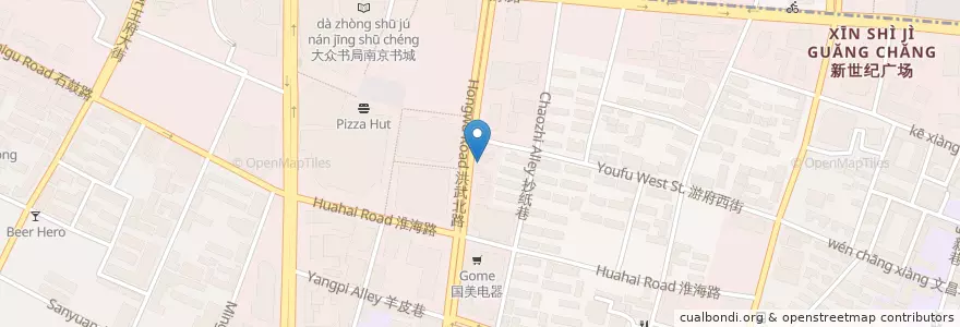 Mapa de ubicacion de McDonald's en China, Jiangsu, Nankín, 秦淮区.