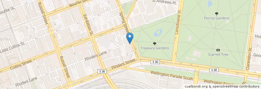 Mapa de ubicacion de Verge en Australia, Victoria, City Of Melbourne.