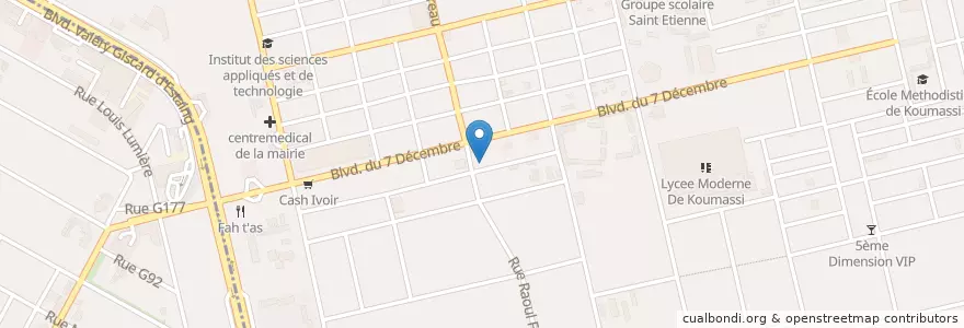 Mapa de ubicacion de Centre d'Education Specialisé en 코트디부아르, 아비장, Koumassi.