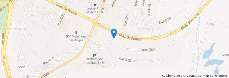 Mapa de ubicacion de Lycée Professionnel Hotelier en コートジボワール, アビジャン, Cocody.