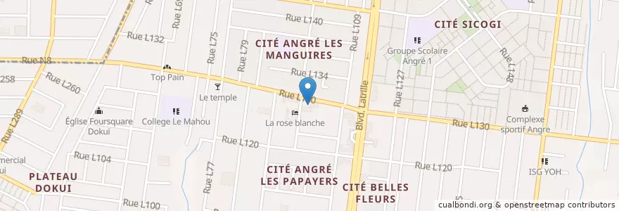 Mapa de ubicacion de Centre Marie Eugénie Soeur de l'Assomption Alphabétisation Arts Menagers en Elfenbeinküste, Abidjan, Cocody.
