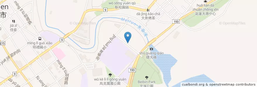 Mapa de ubicacion de 丸子蔬食 en Taiwan, Taiwan, Landkreis Hualien, Hualien.