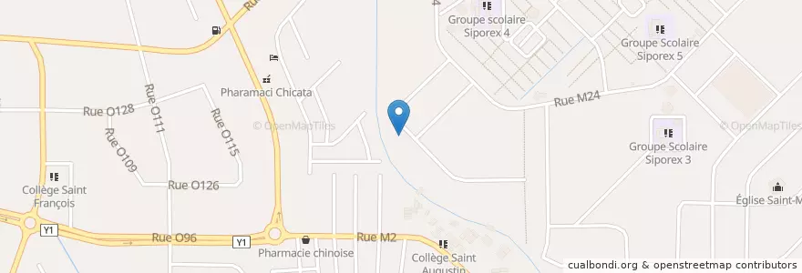 Mapa de ubicacion de Institut national d'hygiène publique Antenne Yopougon en 코트디부아르, 아비장, Yopougon.