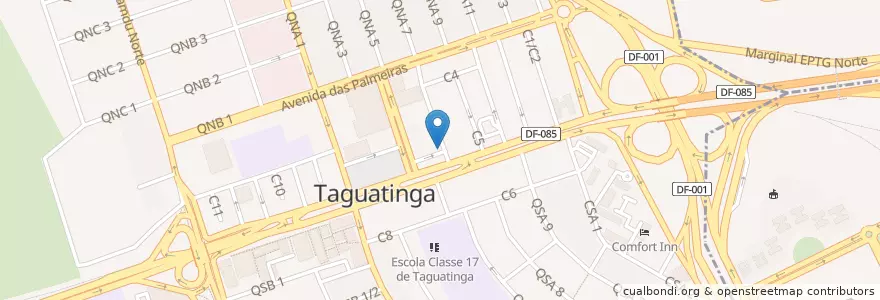 Mapa de ubicacion de Impacto Taguatinga en البَرَازِيل, المنطقة المركزية الغربية, Região Integrada De Desenvolvimento Do Distrito Federal E Entorno, القطاع الفدرالي, Região Geográfica Intermediária Do Distrito Federal, Região Geográfica Imediata Do Distrito Federal, Taguatinga.