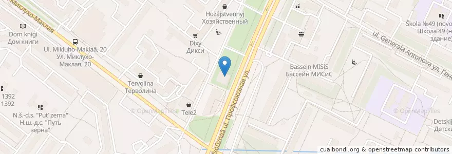 Mapa de ubicacion de Открытие en Rusland, Centraal Federaal District, Moskou, Юго-Западный Административный Округ, Район Коньково.