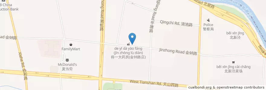 Mapa de ubicacion de 小周车行 en China, Shanghai, Changning.