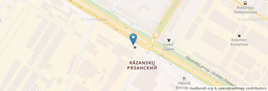 Mapa de ubicacion de Мята Lounge en Russie, District Fédéral Central, Moscou, Юго-Восточный Административный Округ, Рязанский Район.