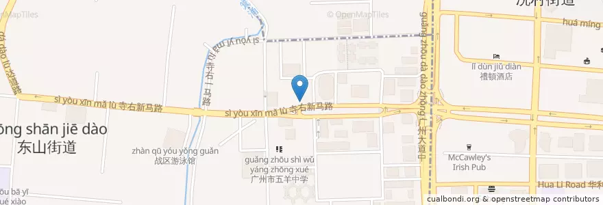 Mapa de ubicacion de 中国建设银行 en China, Cantão, Cantão, 越秀区, 东山街道.