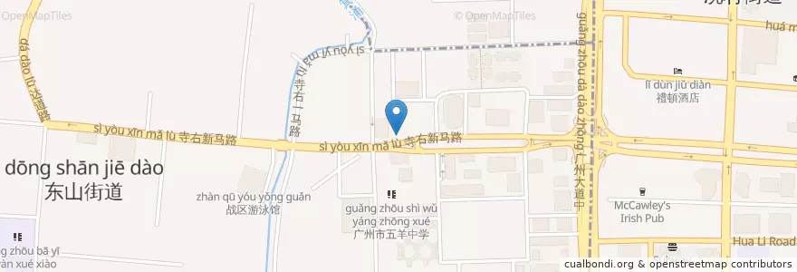 Mapa de ubicacion de 浦发银行 en Китай, Гуандун, Гуанчжоу, 越秀区, 东山街道.