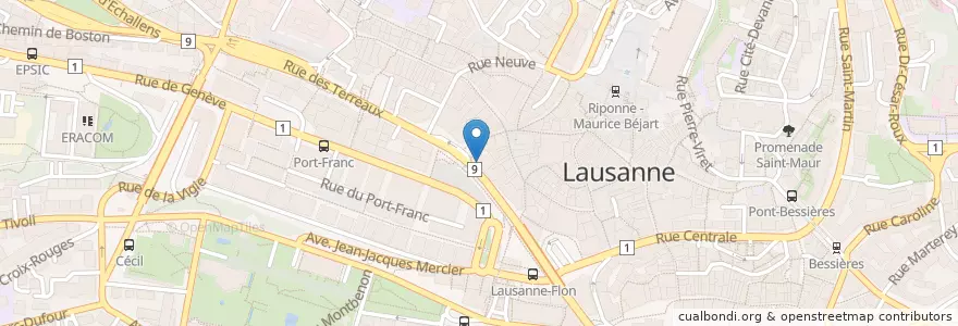 Mapa de ubicacion de Easyfood en 스위스, Vaud, District De Lausanne, 로잔.