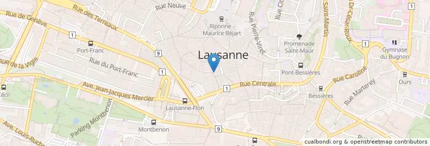 Mapa de ubicacion de Café Louve en Schweiz/Suisse/Svizzera/Svizra, Vaud, District De Lausanne, Lausanne.