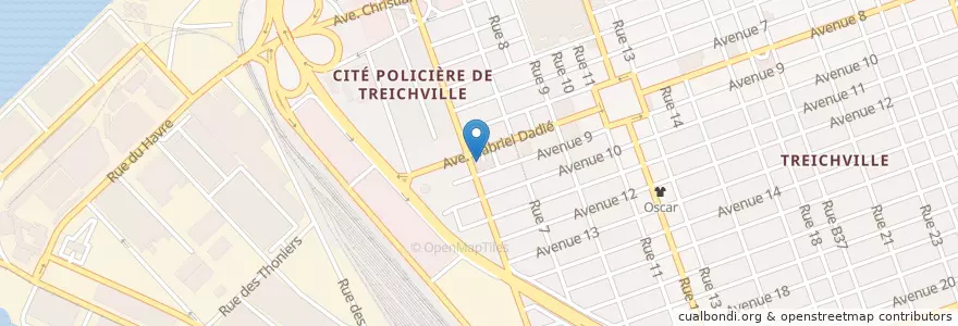 Mapa de ubicacion de Commissariat du 2ᵉ Arrondissement de Treichville en Côte D’Ivoire, Abidjan, Treichville.