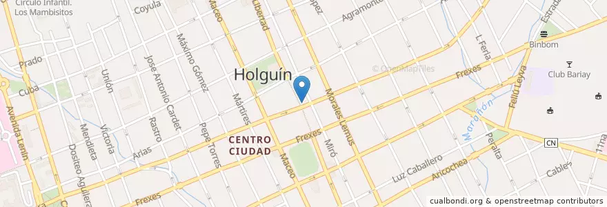 Mapa de ubicacion de El Big Bang en キューバ, Holguín, Holguín.