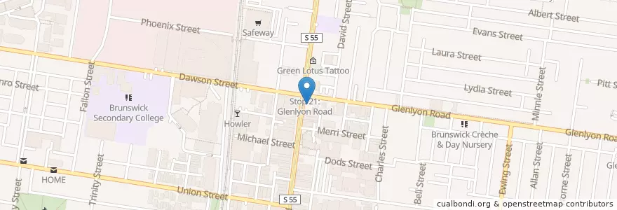 Mapa de ubicacion de Harmony & Symphony en Australien, Victoria, City Of Moreland.