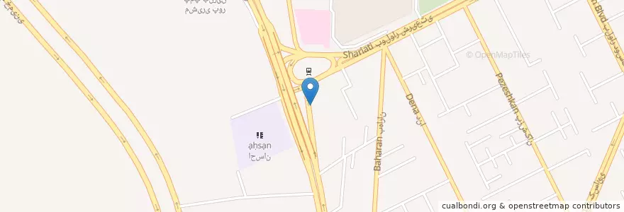 Mapa de ubicacion de ایستگاه احسان en Iran, Fars, شهرستان شیراز, بخش مرکزی, شیراز.
