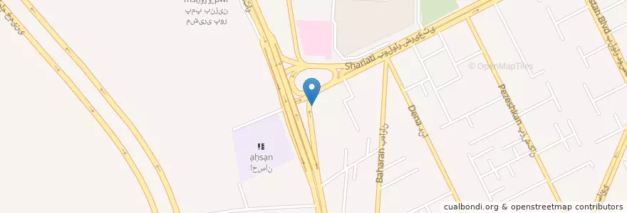 Mapa de ubicacion de ایستگاه میدان احسان en 이란, استان فارس, شهرستان شیراز, بخش مرکزی, شیراز.