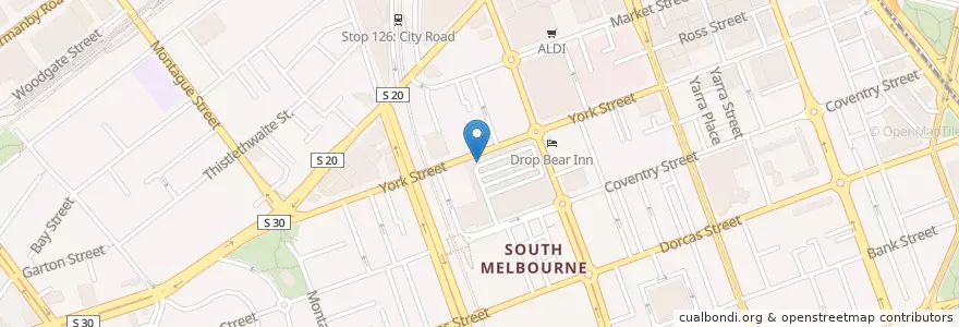 Mapa de ubicacion de Burhan’s Espresso Bar en Austrália, Victoria, City Of Port Phillip.