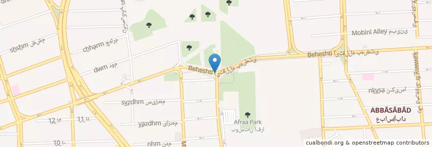 Mapa de ubicacion de ایستگاه بی دود en Irán, Teherán, شهرستان تهران, Teherán, بخش مرکزی شهرستان تهران.
