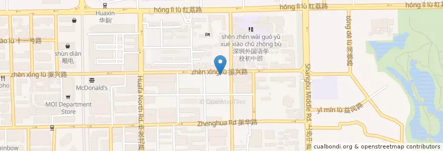 Mapa de ubicacion de 巴蜀风 en China, Provincia De Cantón, Shenzhen, 福田区.