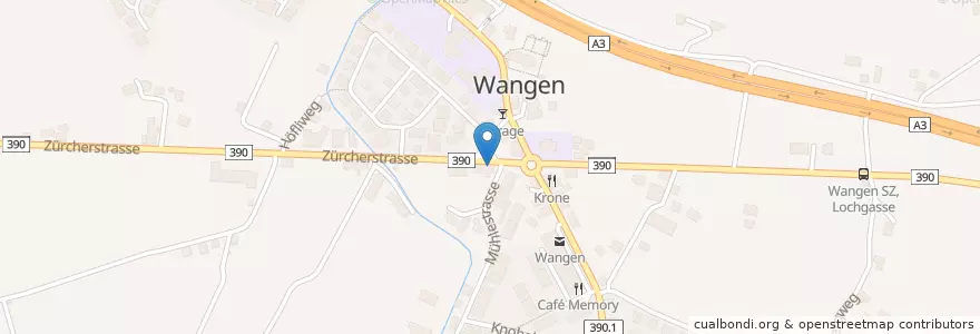 Mapa de ubicacion de Pizza Kurier Wangen en Switzerland, Schwyz, March, Wangen (Sz).