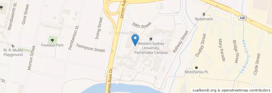 Mapa de ubicacion de Muslim Prayer Rooms en Australia, New South Wales, Sydney, City Of Parramatta Council.