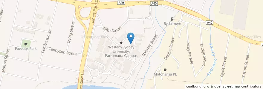 Mapa de ubicacion de Multi Faith Centre en オーストラリア, ニューサウスウェールズ, Sydney, City Of Parramatta Council.