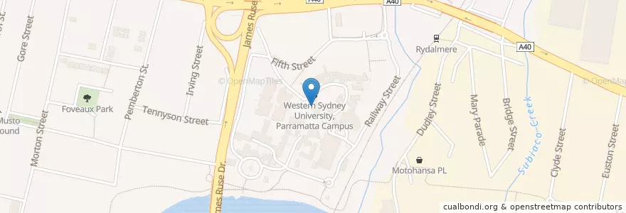 Mapa de ubicacion de Oliver Brown en オーストラリア, ニューサウスウェールズ, Sydney, City Of Parramatta Council.
