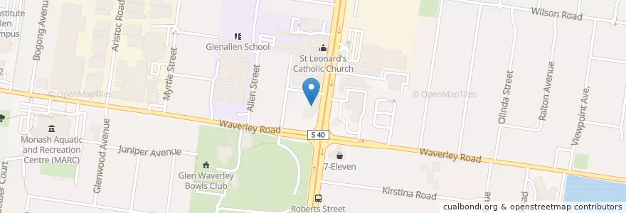 Mapa de ubicacion de Glen Village Fish Shop en Australien, Victoria, City Of Monash.